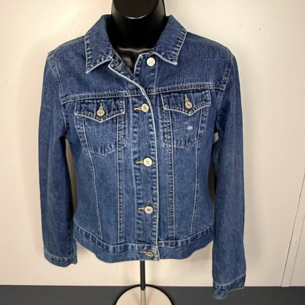 Gap Denim Jacket Kids XXL 14-16 Medium Wash Blue Cotton Button Up Trucker
